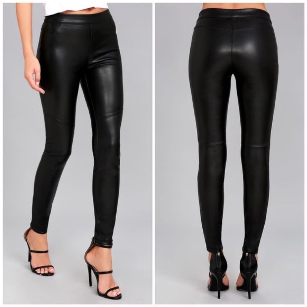 Moto Black Vegan Leather Leggings